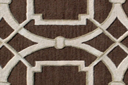 5' X 8' Brown and Ivory Abstract Geometric Hand Tufted Non Skid Area Rug