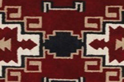 5' X 8' Red and Beige Southwestern Hand Tufted Non Skid Area Rug