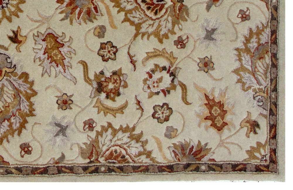 5' X 8' Cream Oriental Hand Tufted Non Skid Area Rug