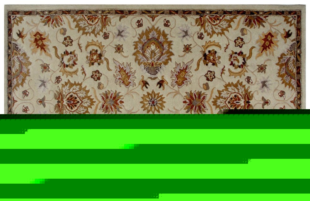 5' X 8' Cream Oriental Hand Tufted Non Skid Area Rug