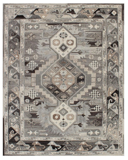 5' X 8' Natural Southwestern Hand Tufted Non Skid Area Rug