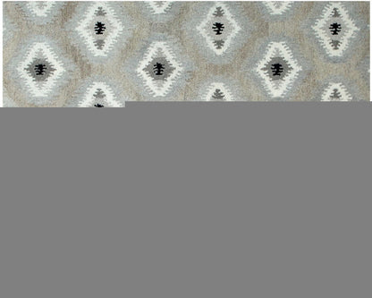 5' X 8' Natural Wool Southwestern Hand Tufted Non Skid Area Rug
