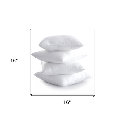 Set of Four 16" Microfiber Indoor Outdoor Throw Pillow Inserts