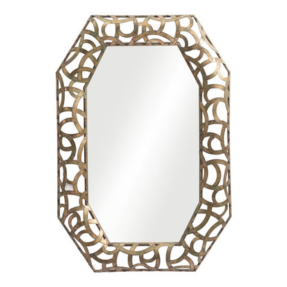 35" Bronze Octagonal Steel Framed Accent Mirror