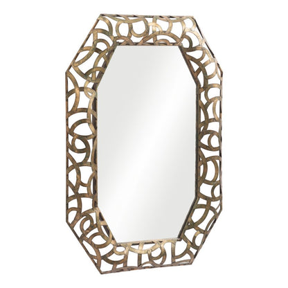 35" Bronze Octagonal Steel Framed Accent Mirror