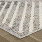 8' Gray And Beige Abstract Distressed Runner Rug