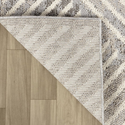 8' Gray And Beige Abstract Distressed Runner Rug