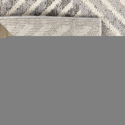 4' X 6' Gray and Beige Abstract Distressed Area Rug