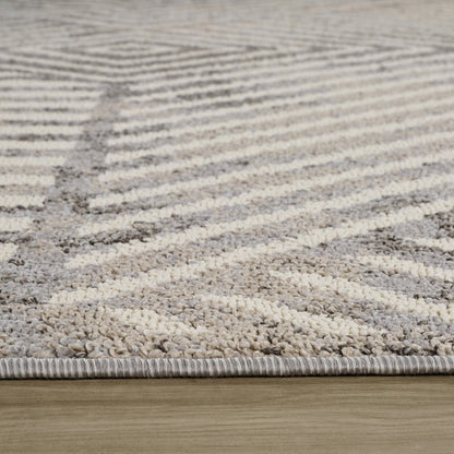 7' X 10' Gray and Beige Abstract Distressed Area Rug