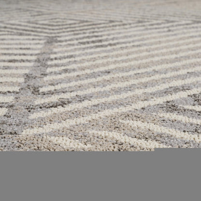 8' X 11' Gray and Beige Abstract Distressed Area Rug