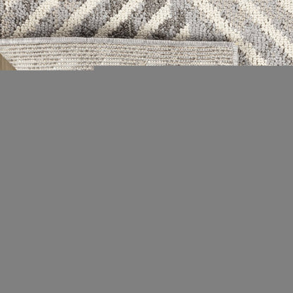 8' X 11' Gray and Beige Abstract Distressed Area Rug