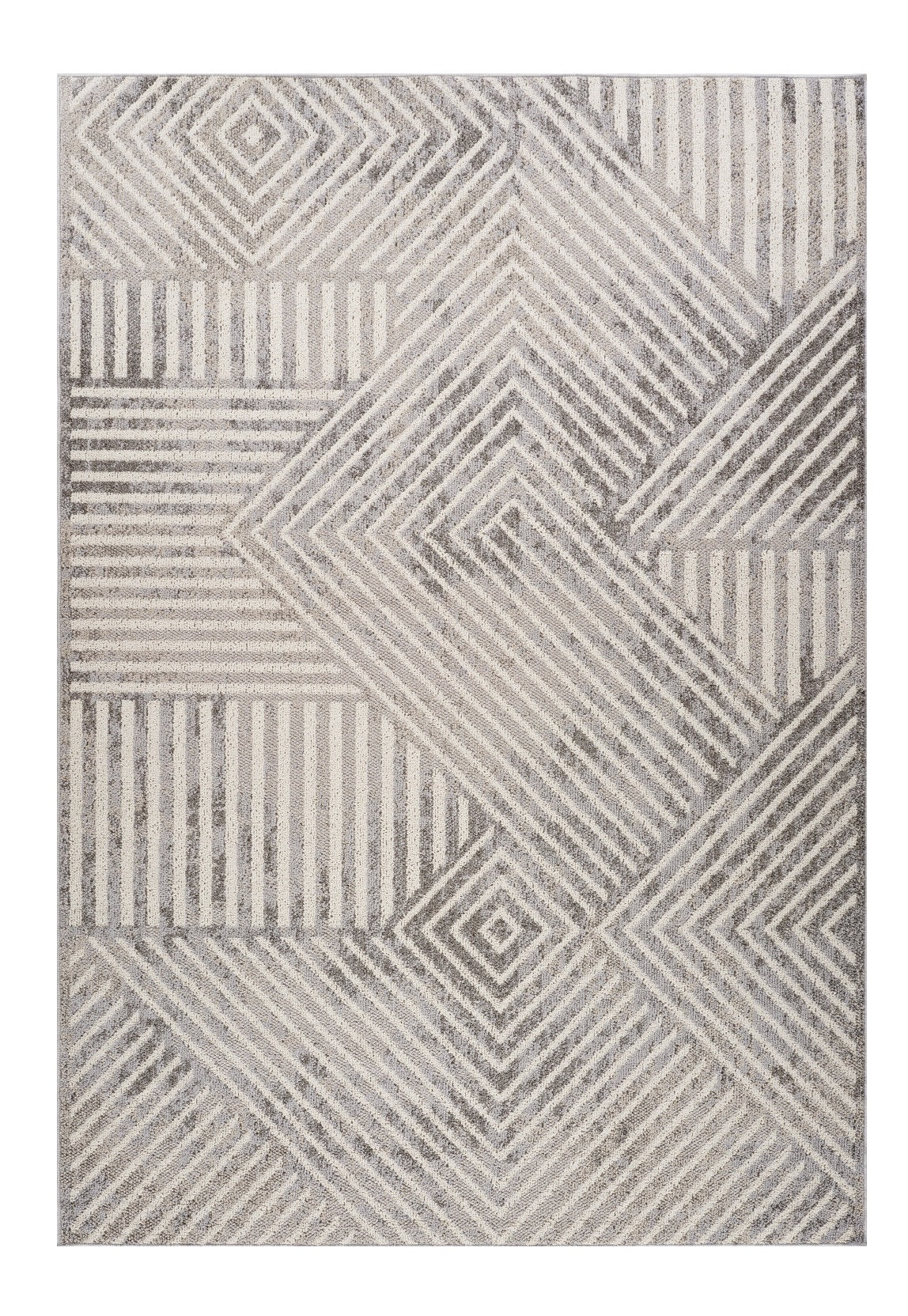 8' X 11' Gray and Beige Abstract Distressed Area Rug