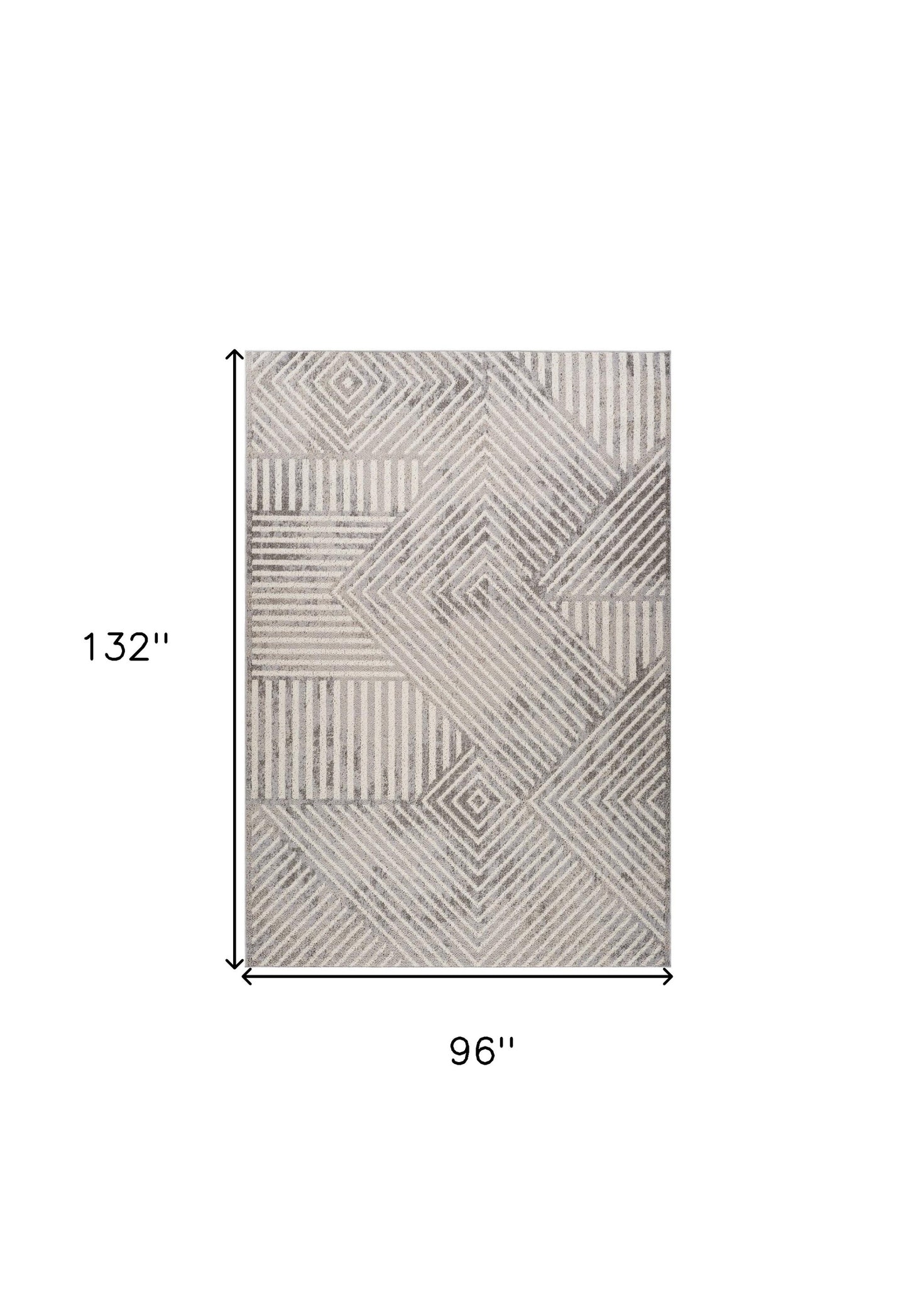 8' X 11' Gray and Beige Abstract Distressed Area Rug