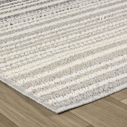 8' Gray And Beige Abstract Distressed Runner Rug