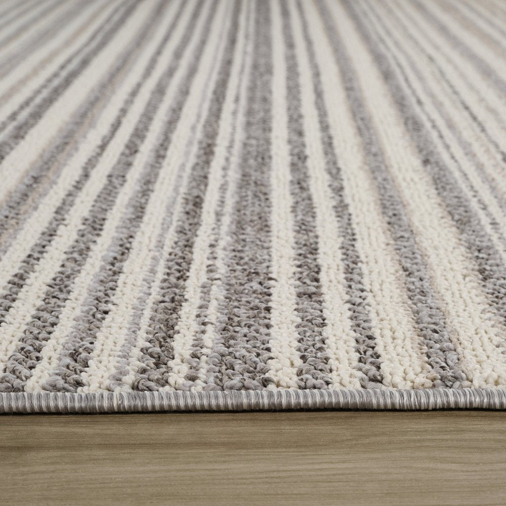 8' Gray And Beige Abstract Distressed Runner Rug