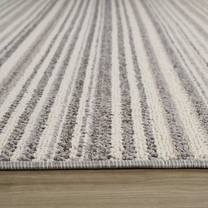 8' Gray And Beige Abstract Distressed Runner Rug