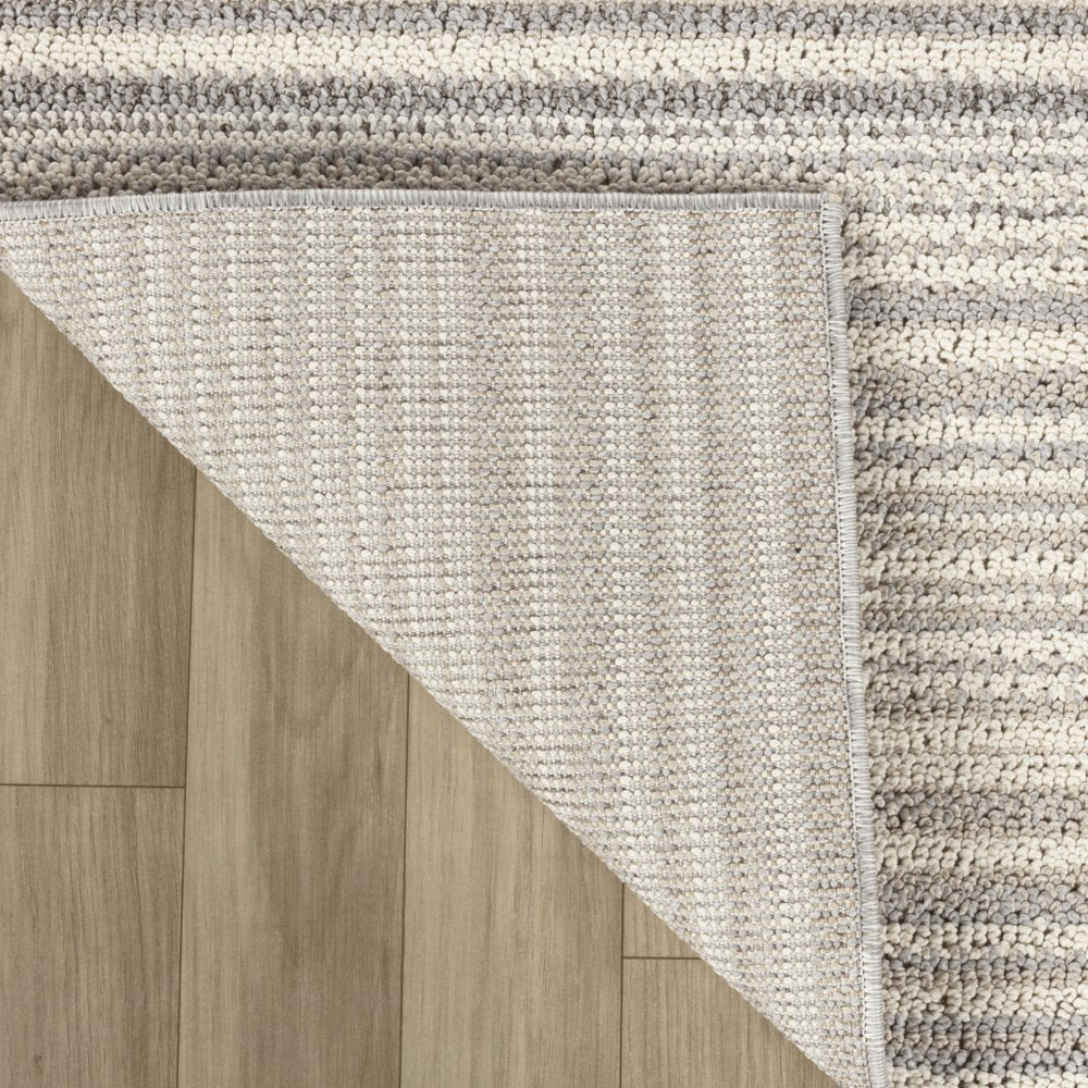 8' Gray And Beige Abstract Distressed Runner Rug