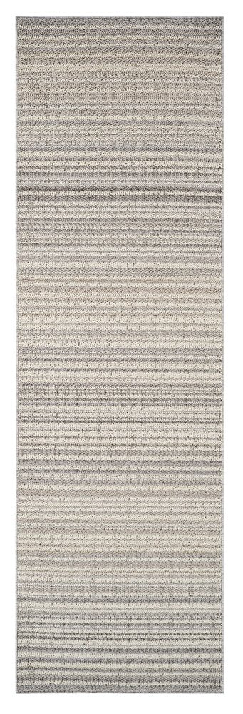 8' Gray And Beige Abstract Distressed Runner Rug