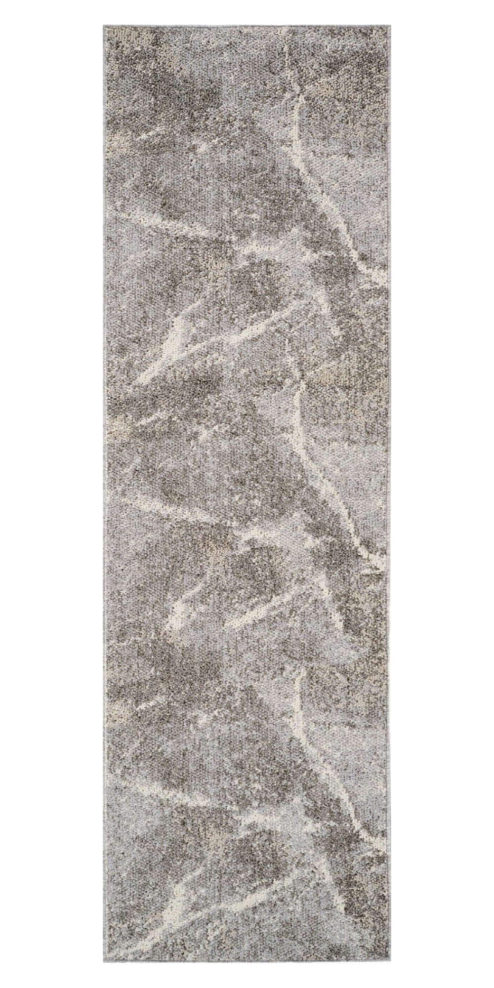 8' Gray and Beige Abstract Distressed Area Rug