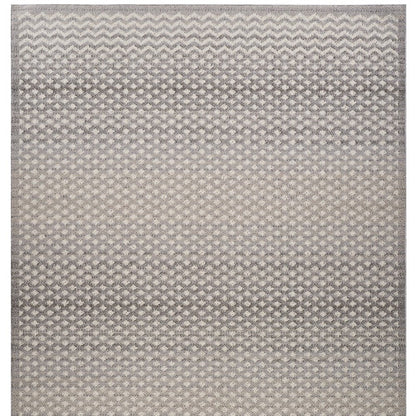 5' X 8' Gray and Beige Checkered Distressed Area Rug