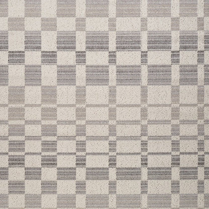 8' X 11' Gray and Beige Checkered Distressed Area Rug