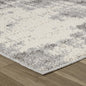 8' Gray And Beige Abstract Distressed Runner Rug
