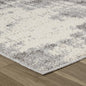 8' Gray And Beige Abstract Distressed Runner Rug