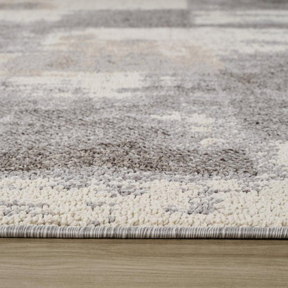 5' X 8' Gray and Beige Abstract Distressed Area Rug