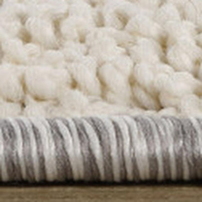 7' X 10' Gray and Beige Abstract Distressed Area Rug