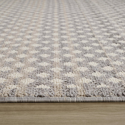8' Gray And Beige Moroccan Distressed Runner Rug