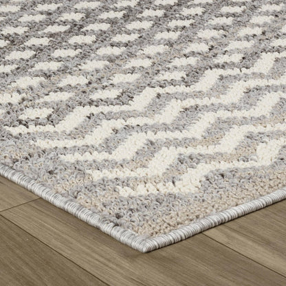 5' X 8' Gray and Beige Moroccan Distressed Area Rug