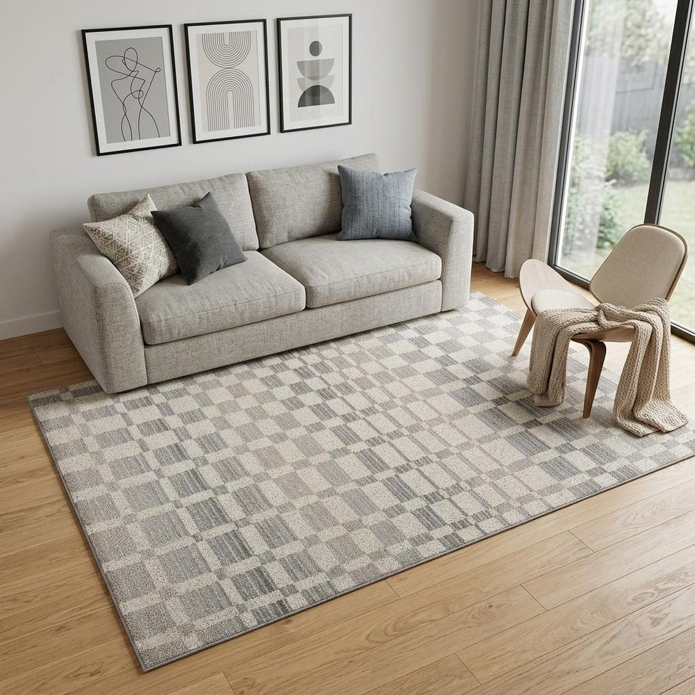 5' X 8' Gray and Beige Moroccan Distressed Area Rug