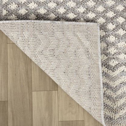 7' X 10' Gray and Beige Moroccan Distressed Area Rug