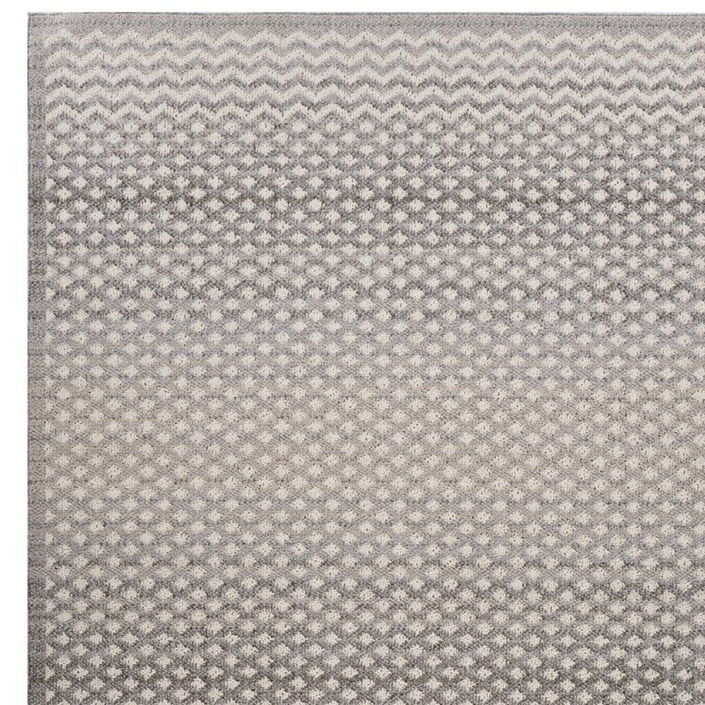 7' X 10' Gray and Beige Moroccan Distressed Area Rug