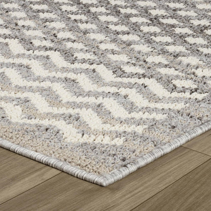 7' X 10' Gray and Beige Moroccan Distressed Area Rug
