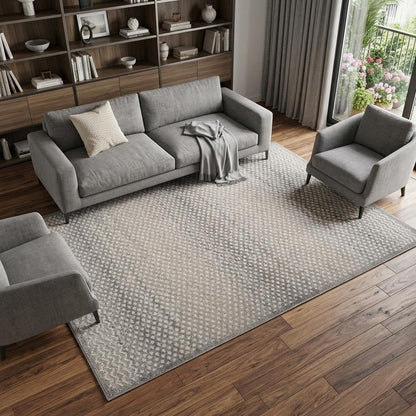 7' X 10' Gray and Beige Moroccan Distressed Area Rug