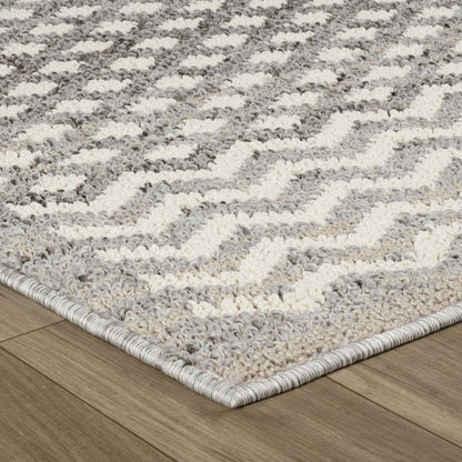 8' X 11' Gray and Beige Moroccan Distressed Area Rug
