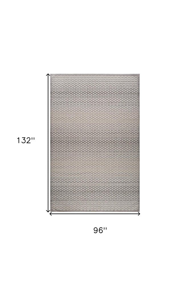 8' X 11' Gray and Beige Moroccan Distressed Area Rug