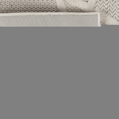 5' X 8' Cream and Beige Geometric Distressed Area Rug