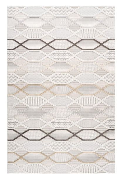 4' X 6' Cream and Beige Abstract Distressed Area Rug