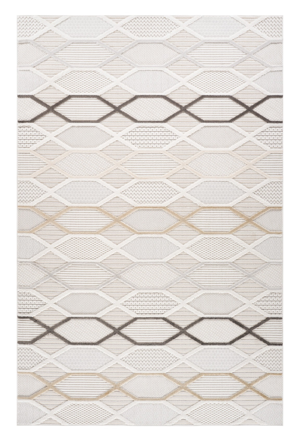 4' X 6' Cream and Beige Abstract Distressed Area Rug