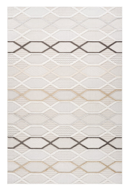 4' X 6' Cream and Beige Abstract Distressed Area Rug