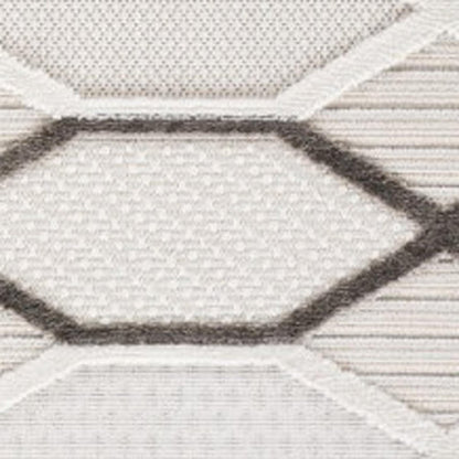 4' X 6' Cream and Beige Abstract Distressed Area Rug