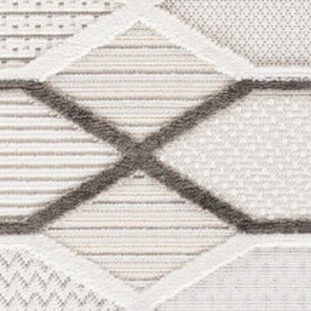 5' X 8' Cream and Beige Abstract Distressed Area Rug