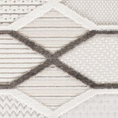 5' X 8' Cream and Beige Abstract Distressed Area Rug