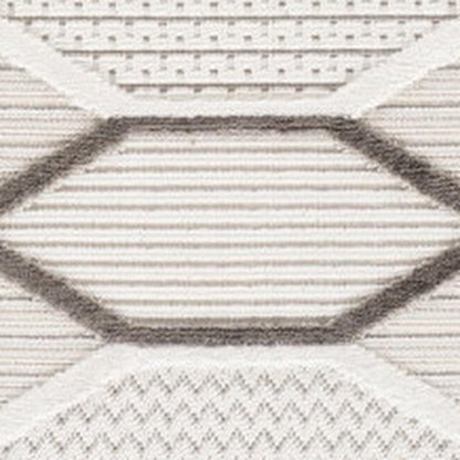 7' X 10' Cream and Beige Abstract Distressed Area Rug