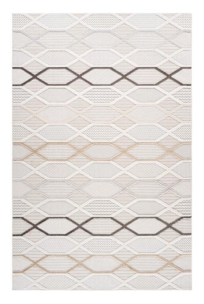 8' X 11' Cream and Beige Abstract Distressed Area Rug