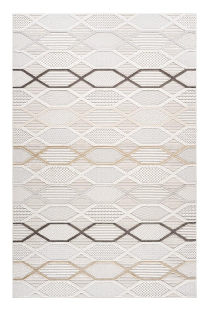 8' X 11' Cream and Beige Abstract Distressed Area Rug