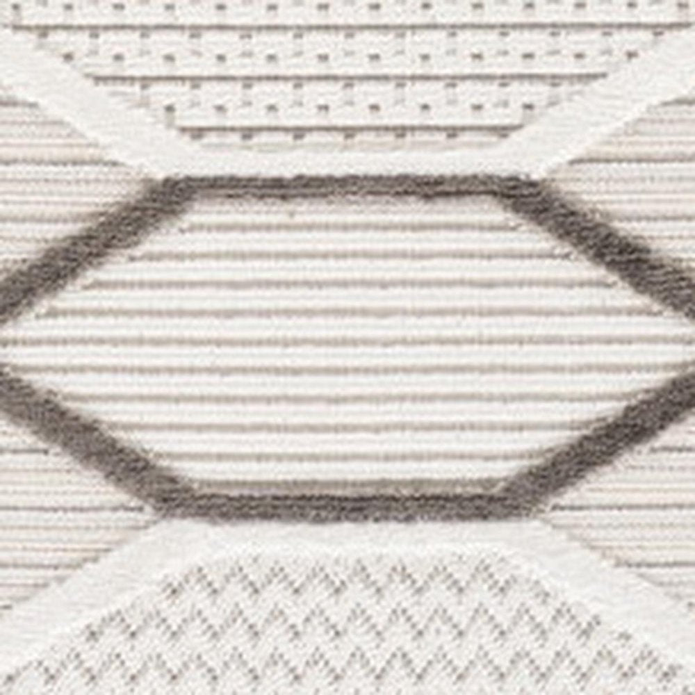 8' X 11' Cream and Beige Abstract Distressed Area Rug