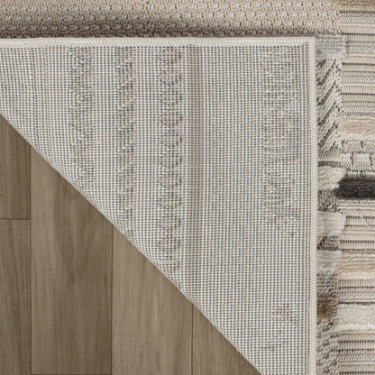 8' X 11' Cream and Beige Abstract Distressed Area Rug